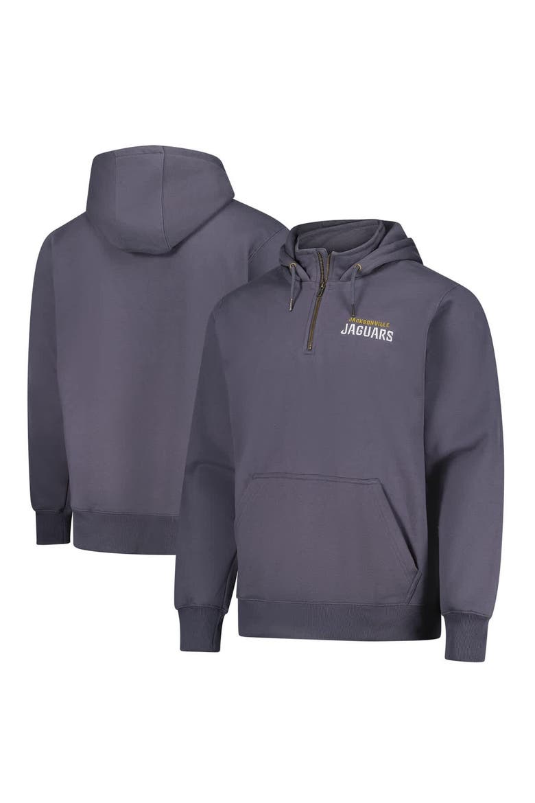 Unisex Dunbrooke  Graphite Jacksonville Jaguars Defender Quarter-Zip Hoodie, Main, color, Graphite