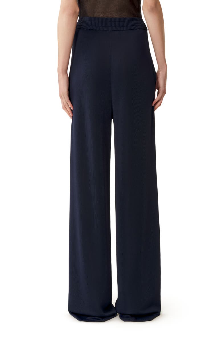 Lanvin Viscose Wide-Leg Pants, Alternate, color, Navy Blue