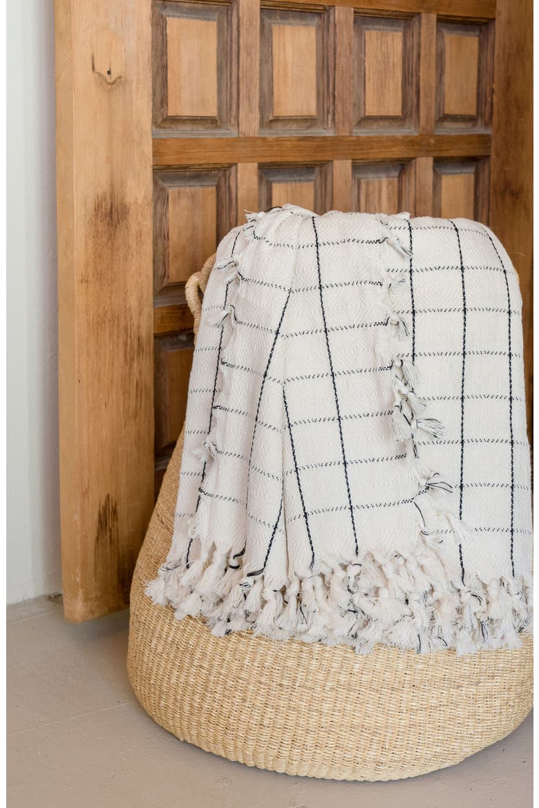 Dani Blanket, Alternate, color, BEIGE/ BLACK CHECK