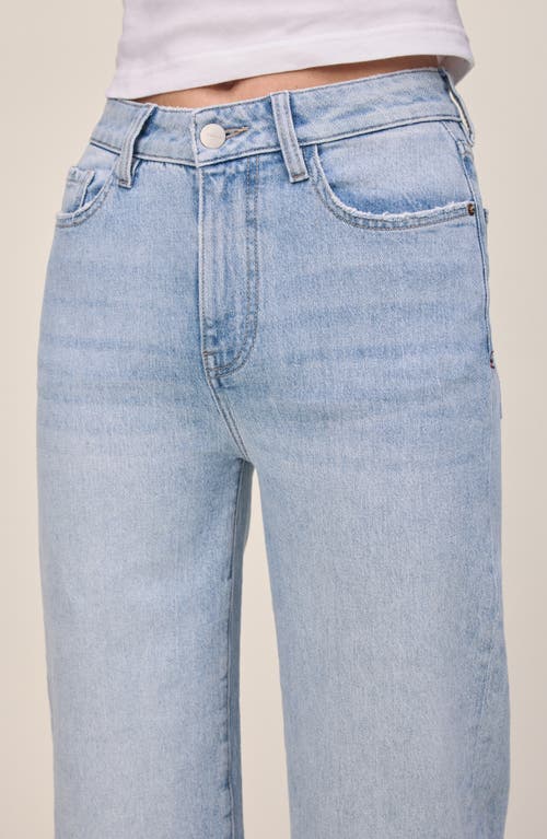 Warp & Weft Warp+weft Icn Release Hem High Waist Ankle Wide Leg Jeans In Blue