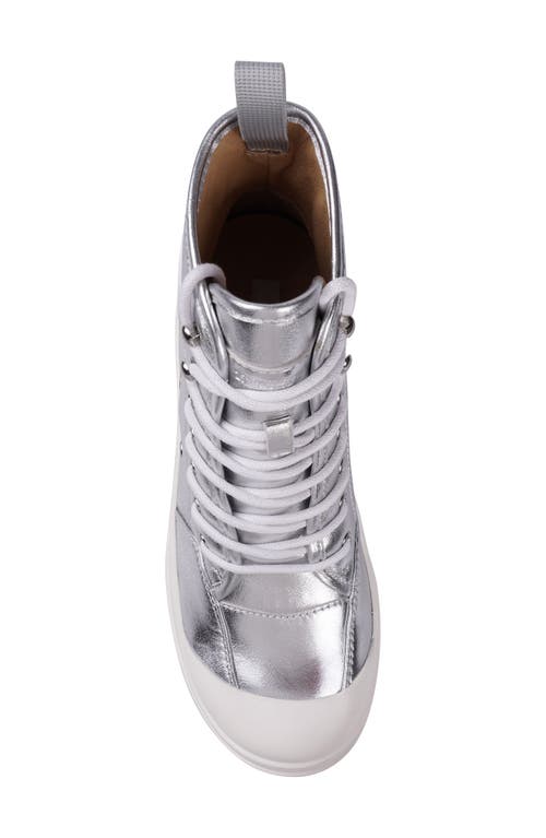 Zigi Strellah High Top Sneaker In Silver Metallic