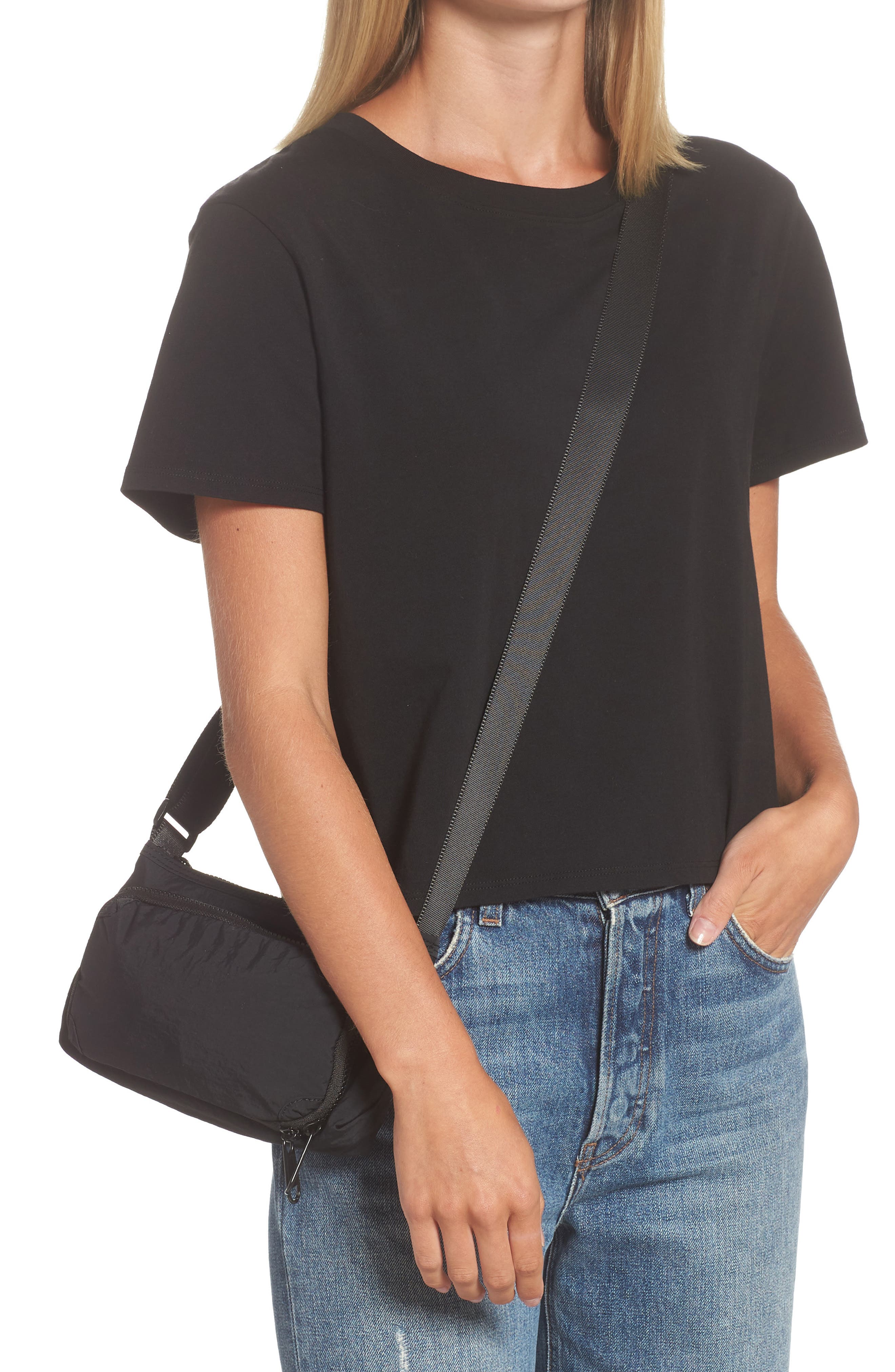 Nylon Crossbody bag, Alternate, color, BLACK