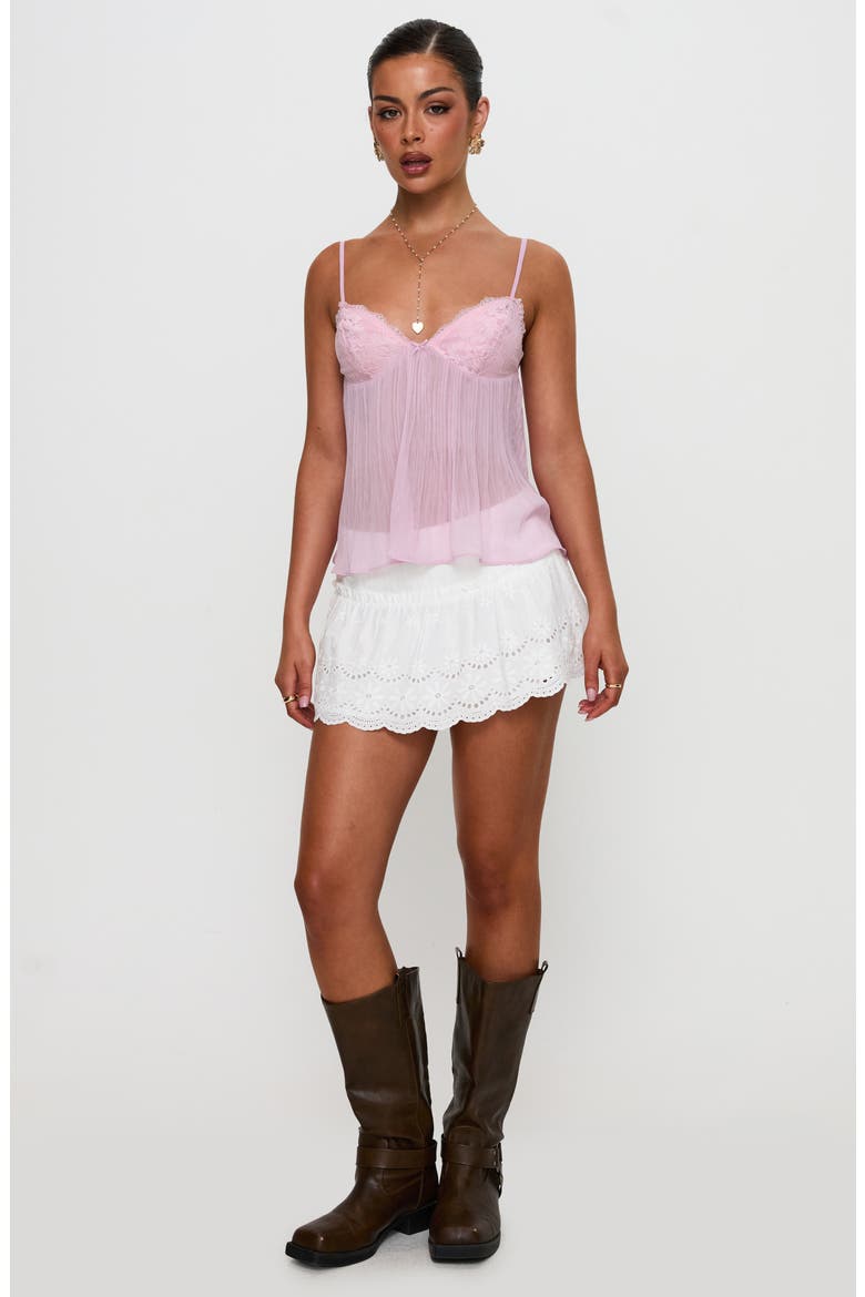 Zami Lace Pleated Camisole, Alternate, color, PINK