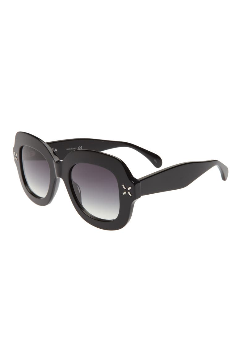 50mm Gradient Square Sunglasses, Alternate, color, BLACK