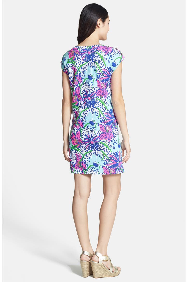'Robyn' Print Cotton Shift Dress, Alternate, color, RESORT WHITE IN THE GARDEN
