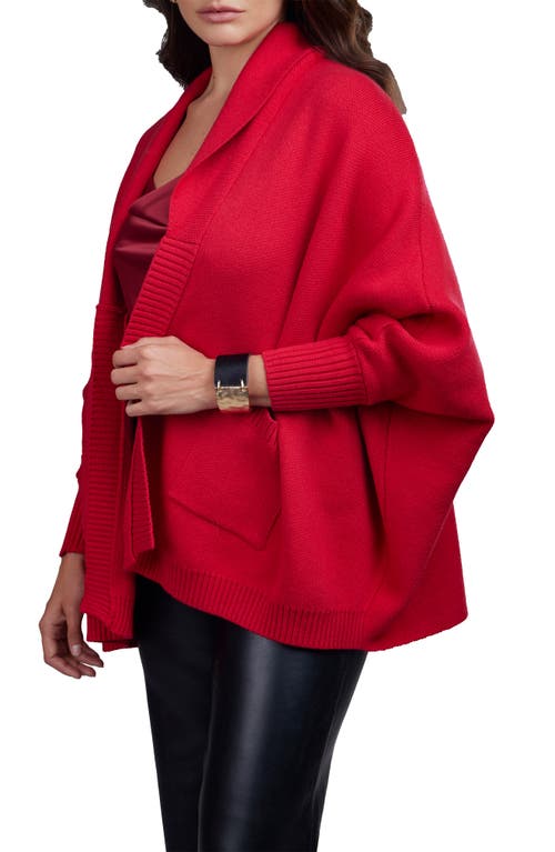 Saachi Oversize Ribbed Knit Cardigan In Red