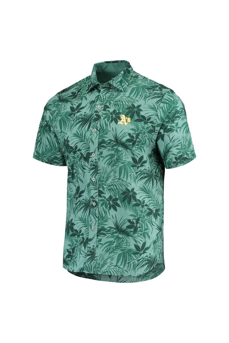 Men's Tommy Bahama Green Oakland Athletics Sport Reign Forest Fronds Button-Up Shirt, Alternate, color, Green