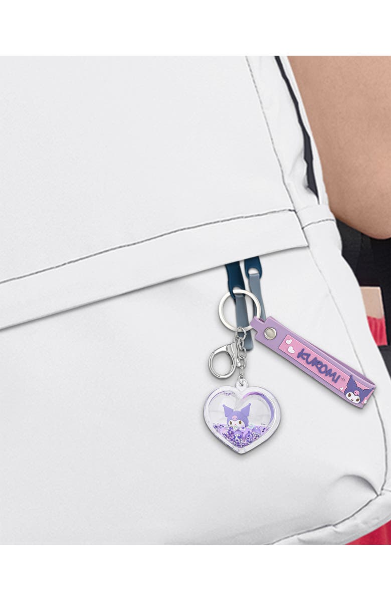Hello Kitty Kuromi Purple Heart Liquid Keychain, Alternate, color, Purple