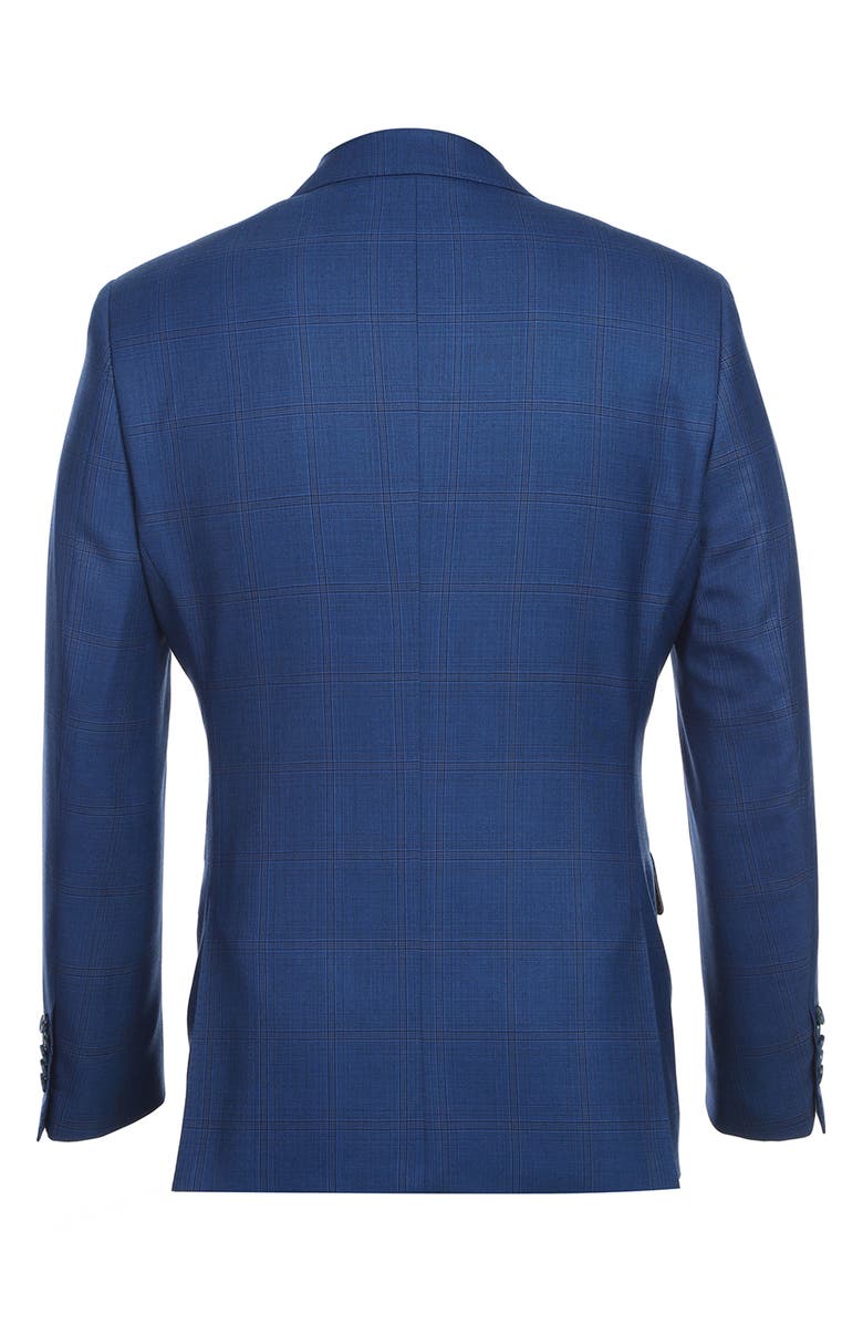 English Laundry Plaid Trim Fit Wool Blend Two-Piece Suit, Alternate, color, Navy