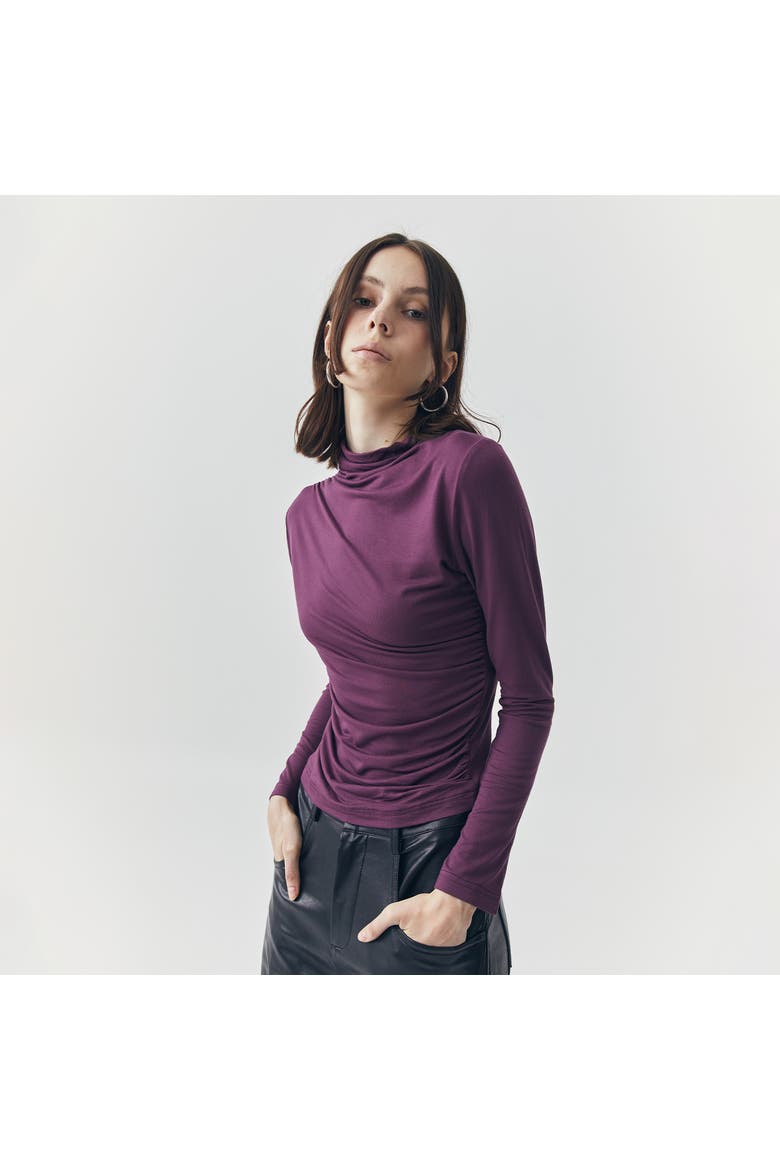 Mira Long Sleeve Top, Alternate, color, Plum