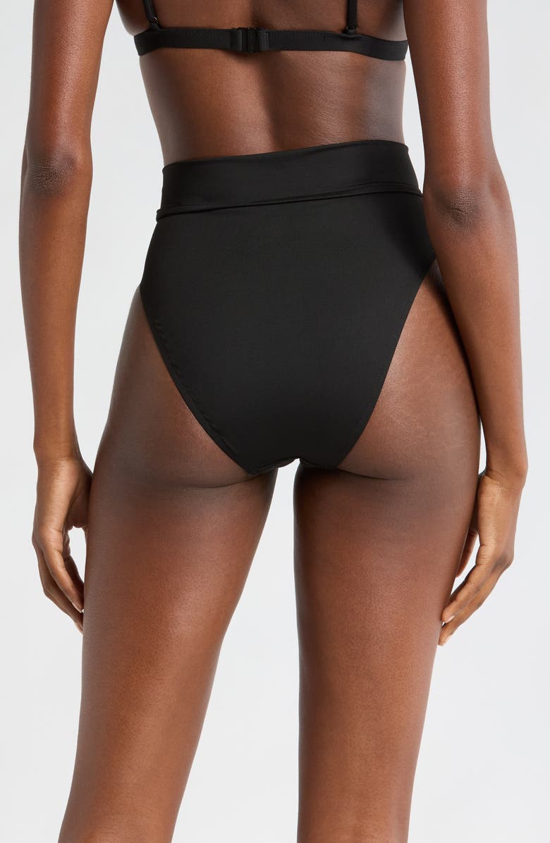 BONDI BORN Joan High Waist Bikini Bottoms, Alternate, color, Black