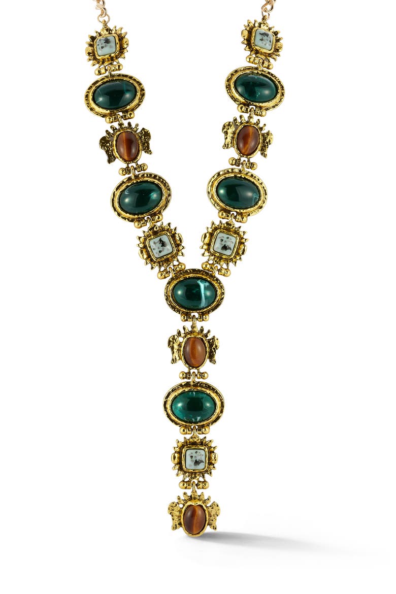 Crystal Lariat Necklace, Main, color, GOLD