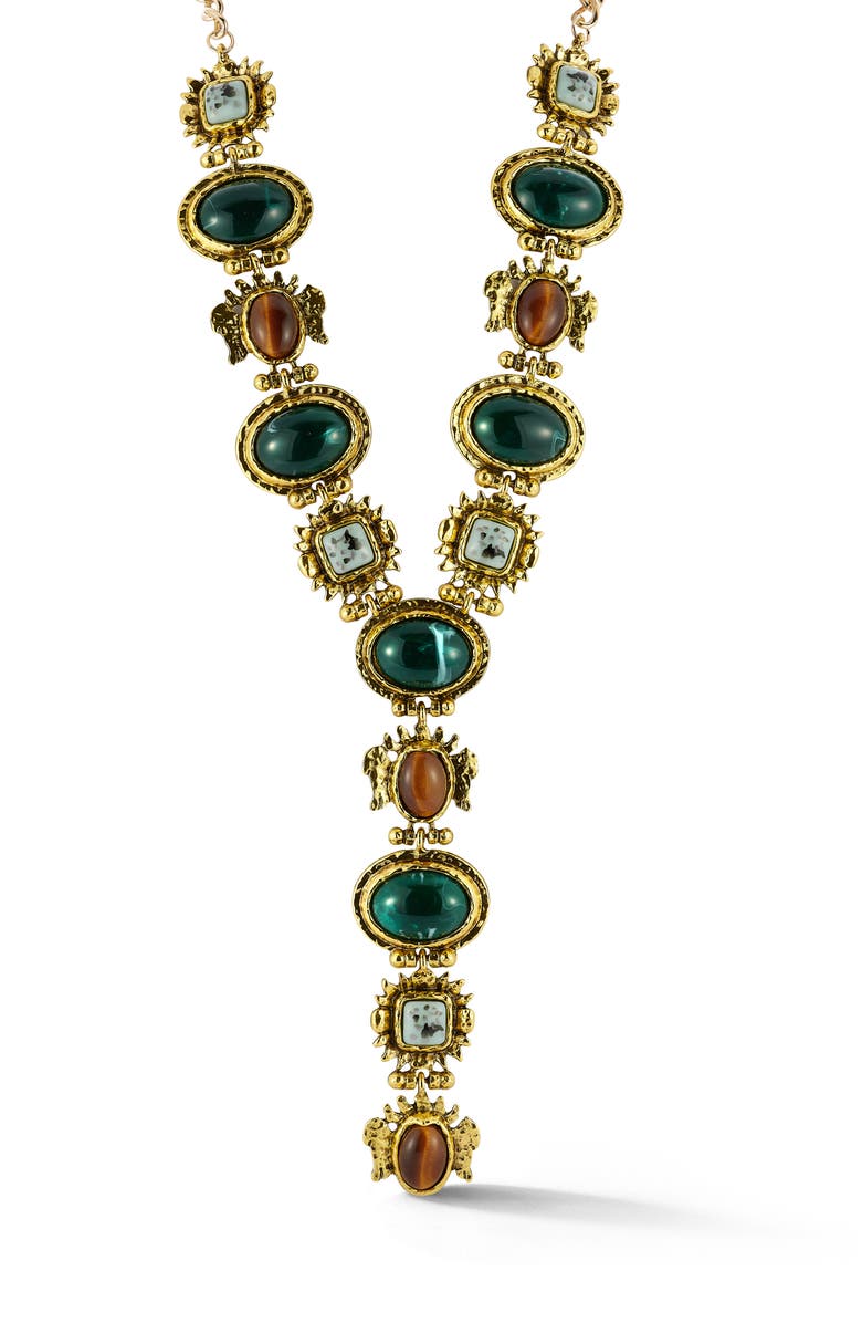 SPHERA MILANO Crystal Lariat Necklace, Main, color, Gold