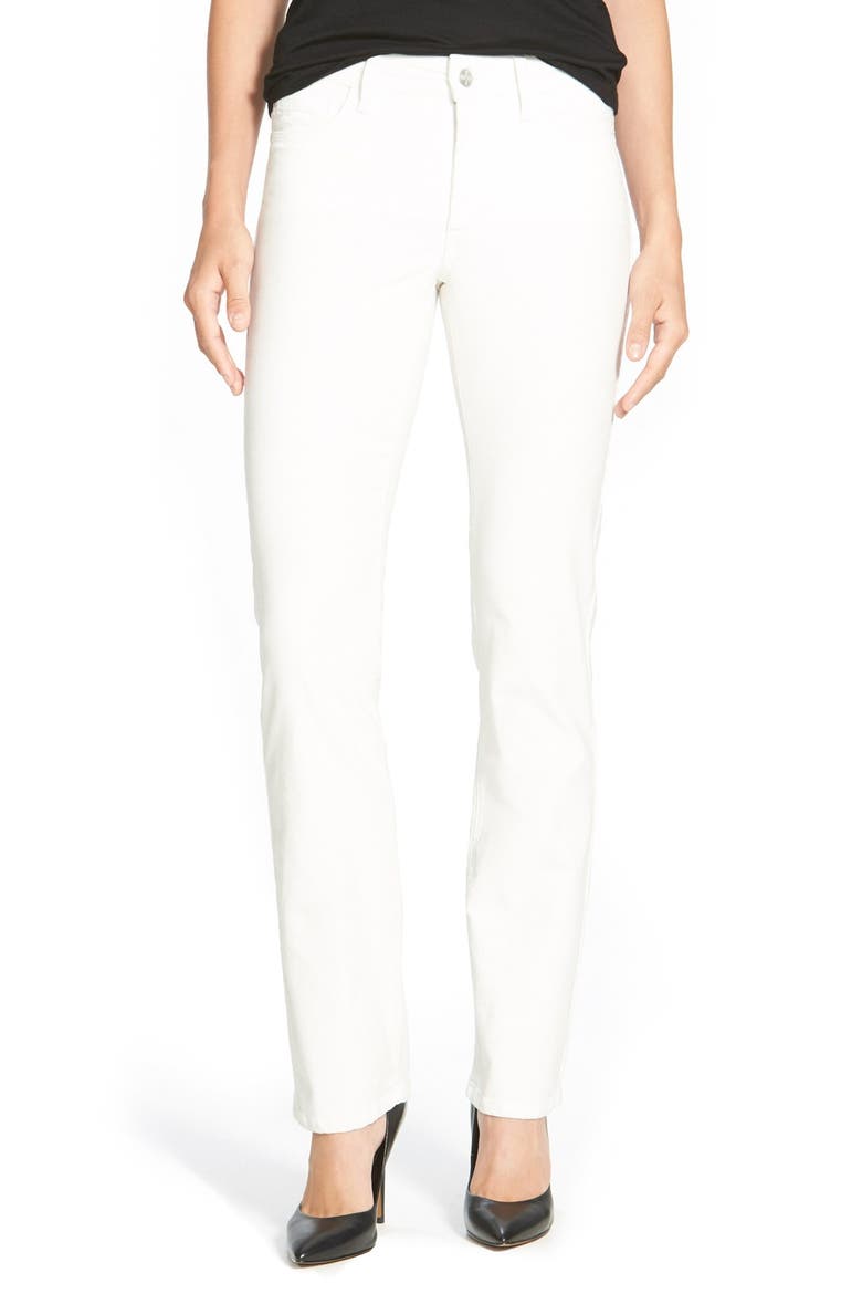 'Marilyn' Stretch Straight Leg Corduroy Pants, Main, color, WINTER WHITE