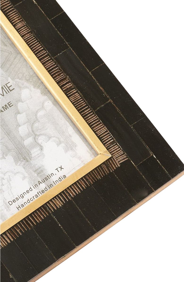 Matr Boomie Andhera Black Picture Frame - Carved Horn, Brass Inlay, Alternate, color, Black