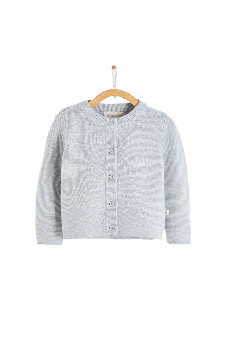 Babycottons Premium Peruvian Pima Cotton My First Knit Knitted Cardigan & Pants Set for Infant, Main, color, Grey/Melange