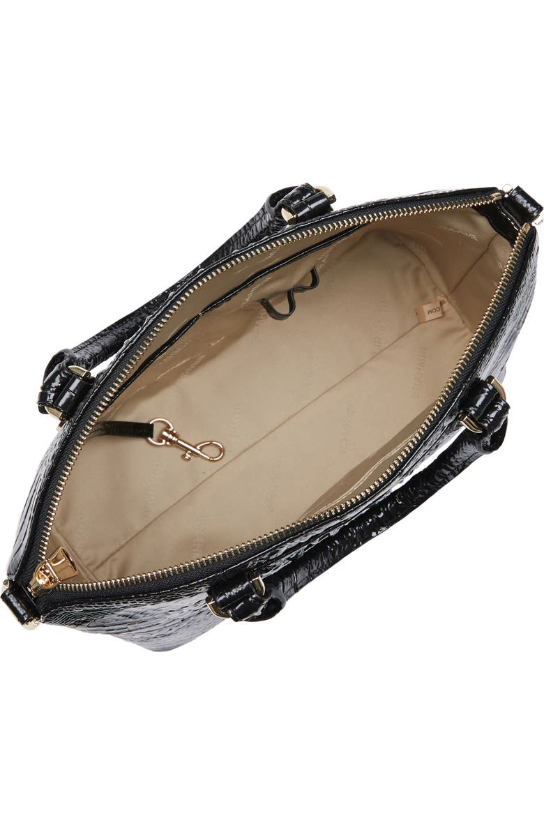 Brahmin Duxbury Croc Embossed Leather Satchel, Alternate, color, Black