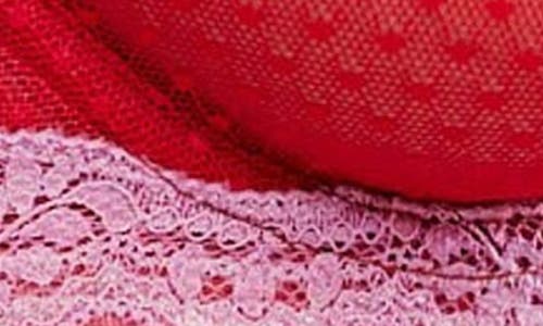 Free People Mid Week Dotted Mesh Underwire Bra In Red