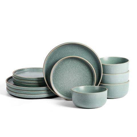 Amber Stoneware 12-Piece Dinnerware Set