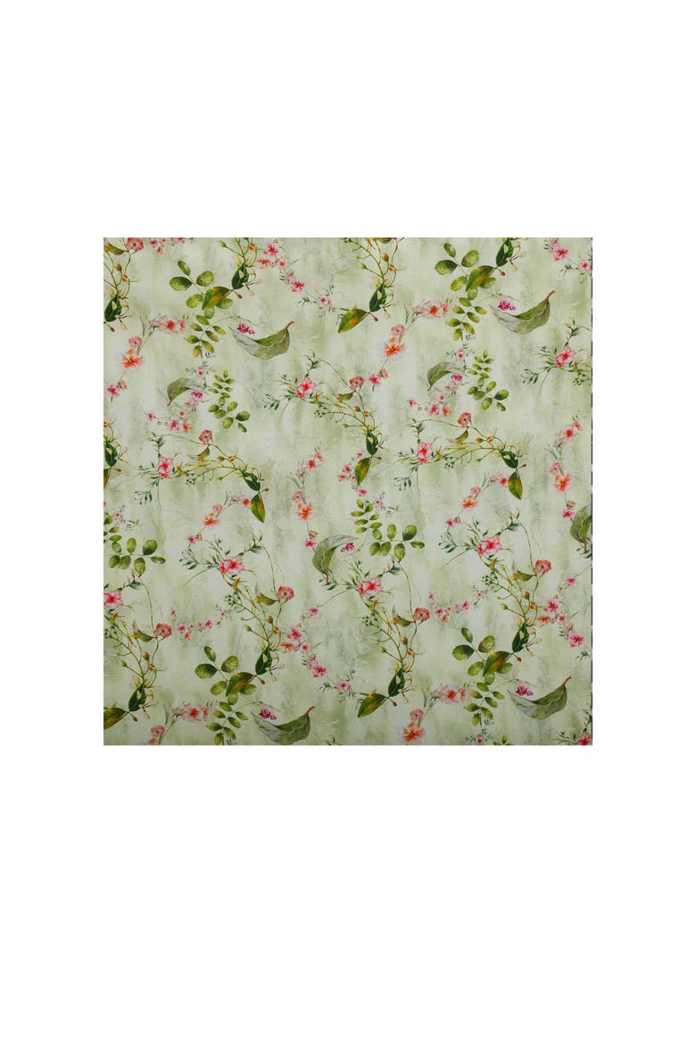 Spring Affair Print Linen Head Wrap Scarf, Alternate, color, Green