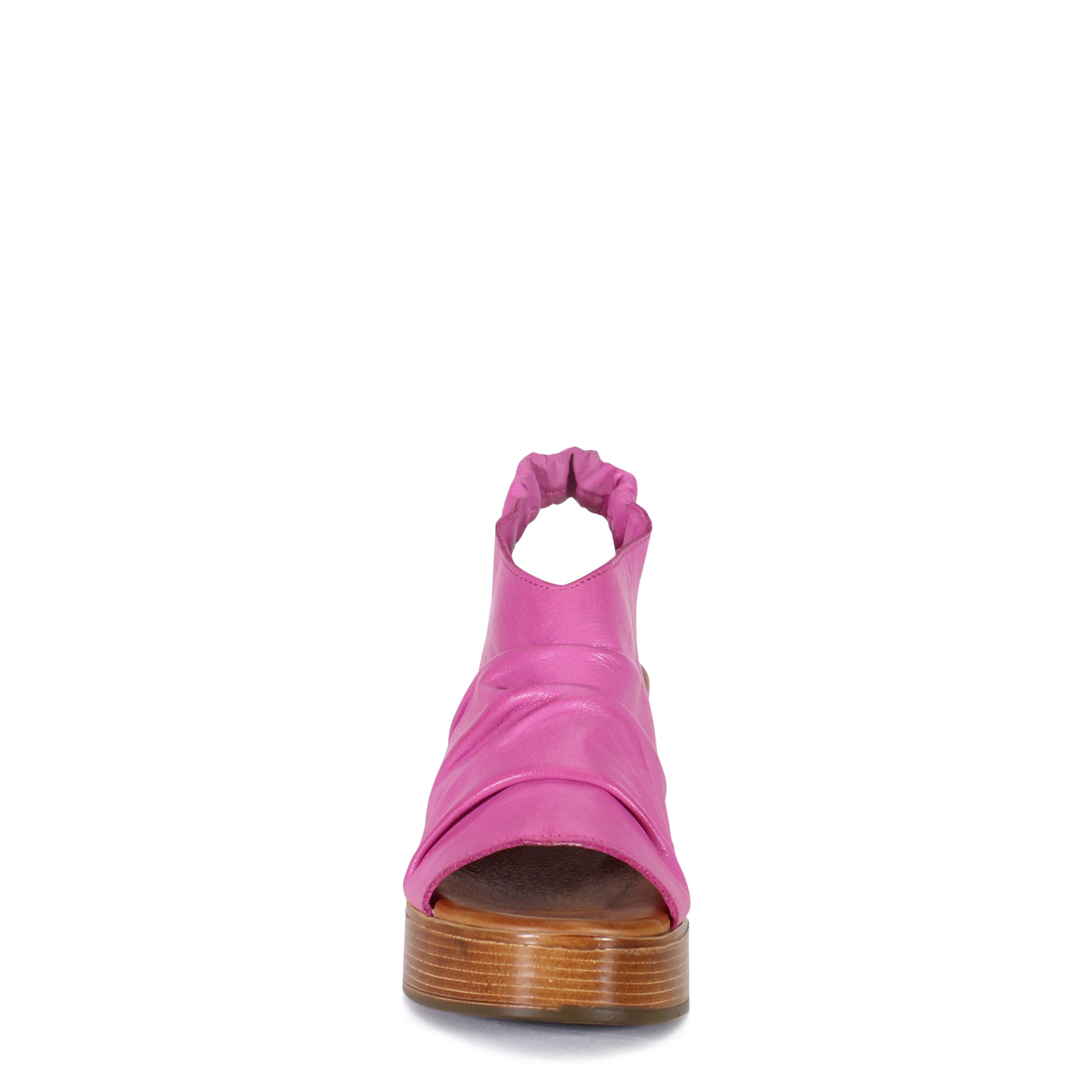 DibaTrue SMALL TOWN Ruched Leather Slingback Wedge, Alternate, color, Fushia