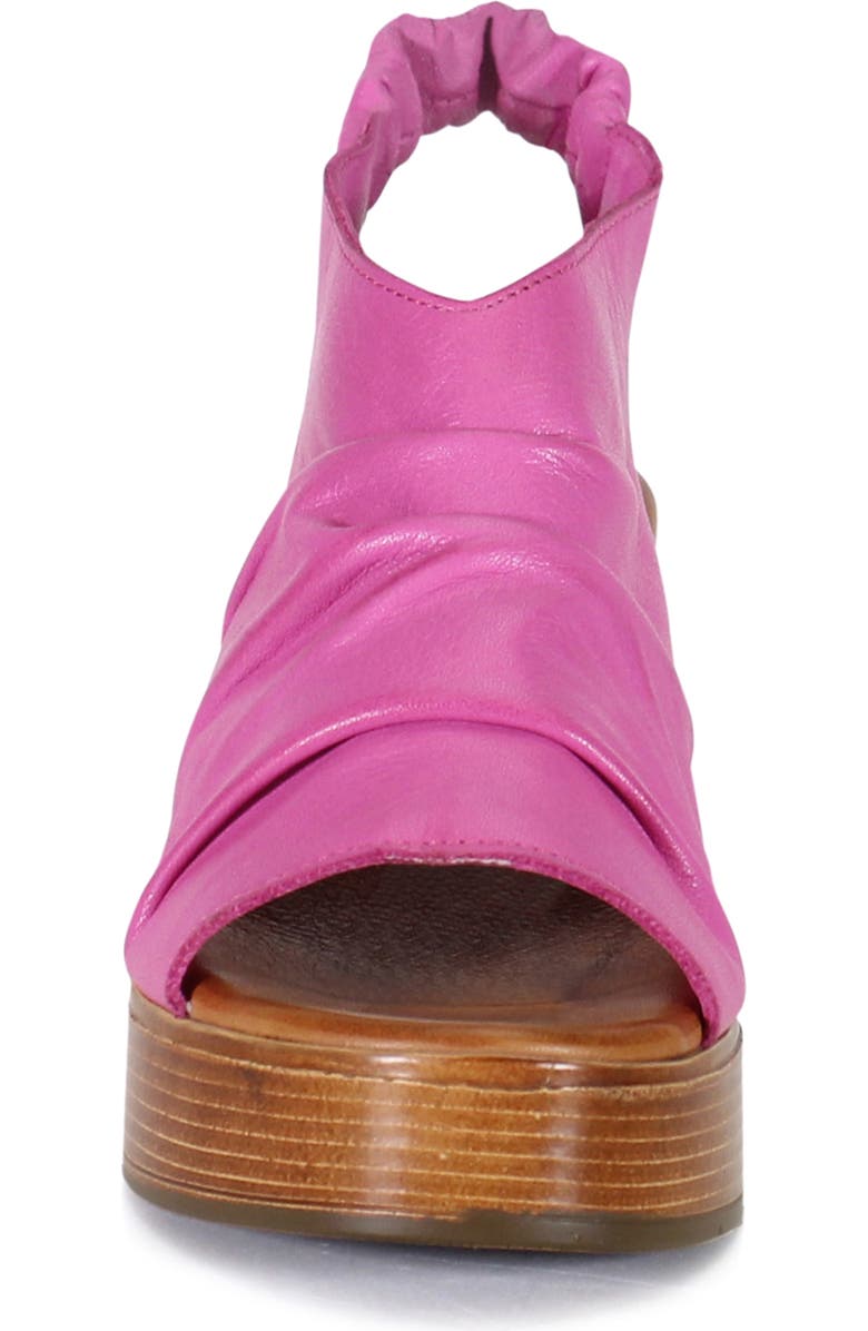 DibaTrue SMALL TOWN Ruched Leather Slingback Wedge, Alternate, color, Fushia