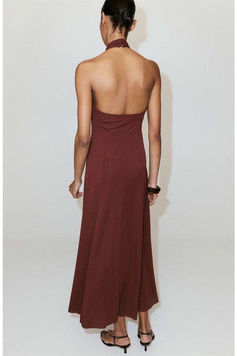 Halter Neck Maxi Dress, Alternate, color, BURNT ORANGE