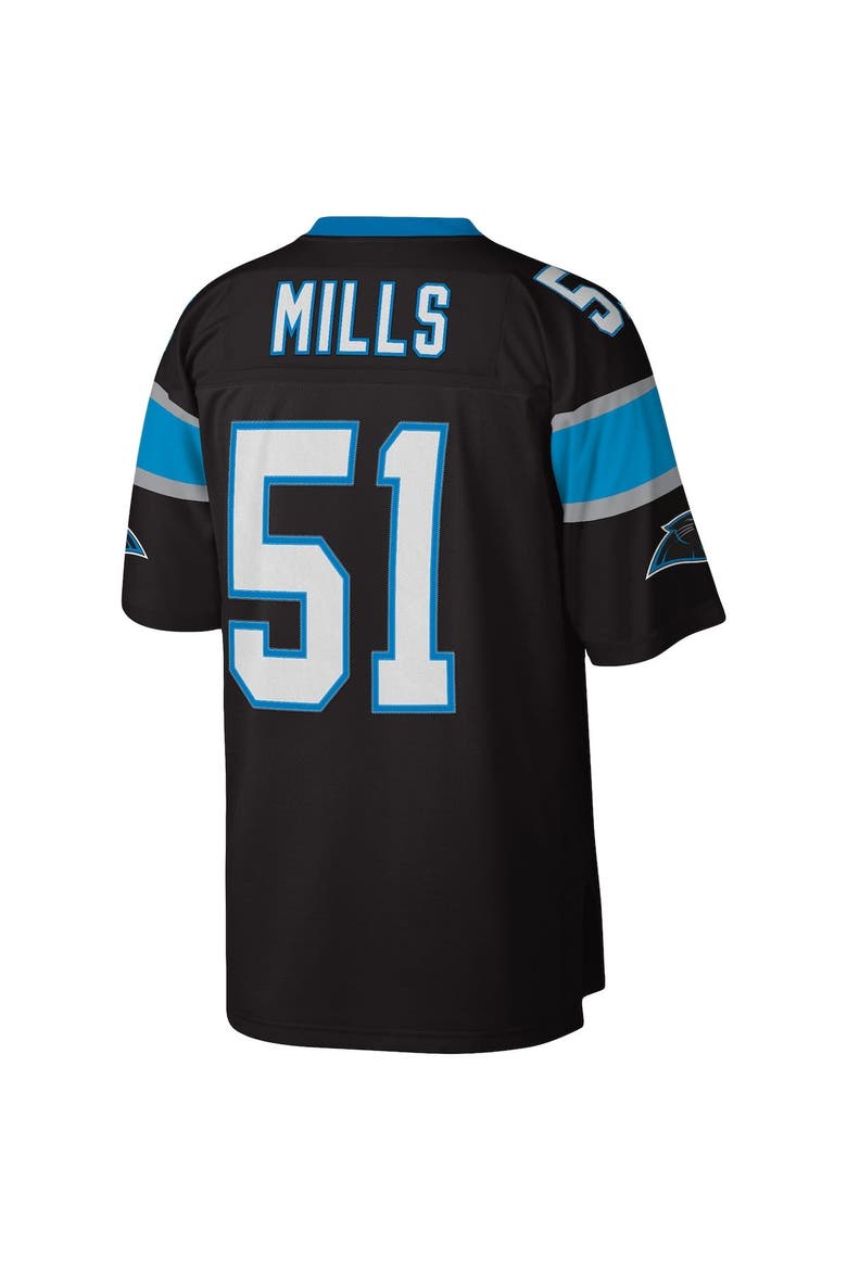 Men's Mitchell & Ness Sam Mills Black Carolina Panthers Legacy Replica Jersey, Alternate, color, Black