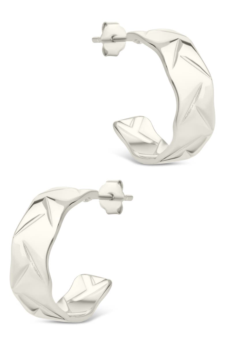 Sterling Forever Ashton Hoop Earrings, Alternate, color, Silver