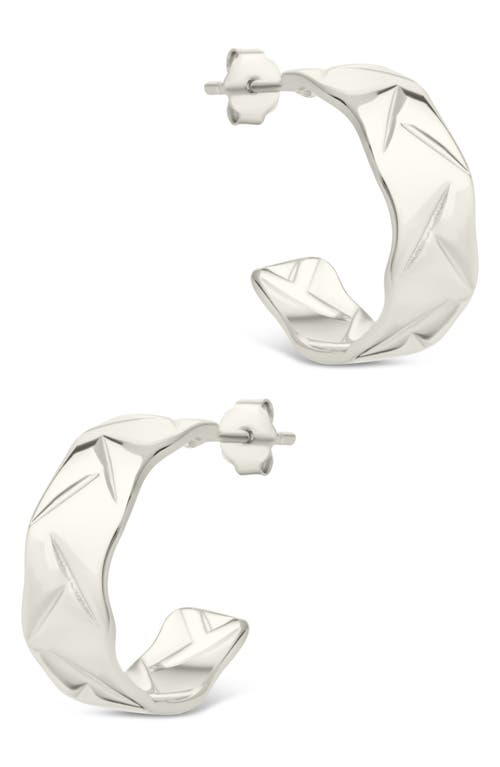 Sterling Forever Ashton Hoop Earrings In Silver