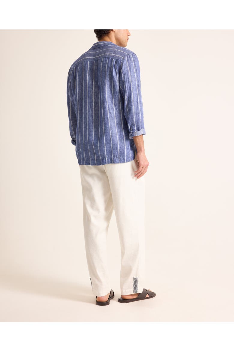 Sylvan Lino Relaxed Fit Linen Stripe Shirt, Alternate, color, Nightfall Blue Stripe