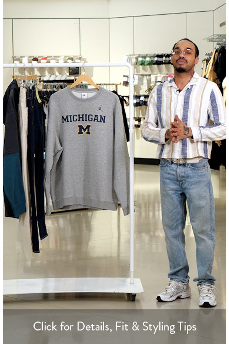 Men's Jordan Brand Heather Gray Michigan Wolverines Primetime Primary Stack Pullover Sweatshirt video