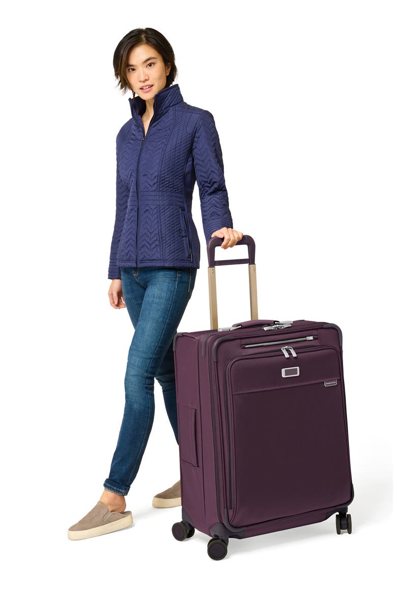 Baseline 26-Inch Medium Expandable Spinner Suitcase, Alternate, color, PLUM