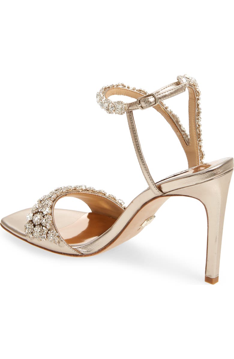Badgley Mischka Collection Galia Embellished Sandal, Alternate, color, Champagne Nappa Leather