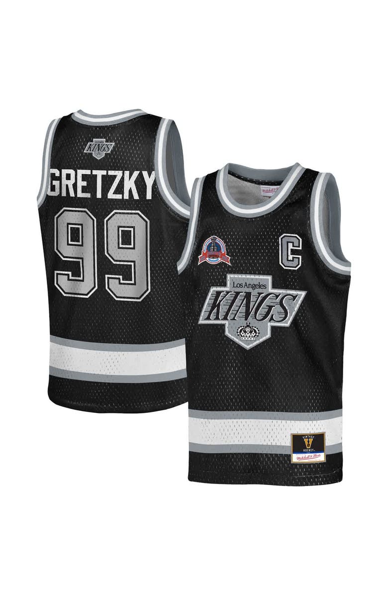 Mitchell & Ness Youth Mitchell & Ness Wayne Gretzky Black Los Angeles Kings Maxxed Out Fashion Basketball Jersey, Main, color, Black