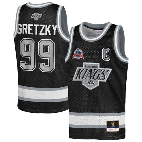 Youth Mitchell & Ness Wayne Gretzky Black Los Angeles Kings Maxxed Out Fashion Basketball Jersey