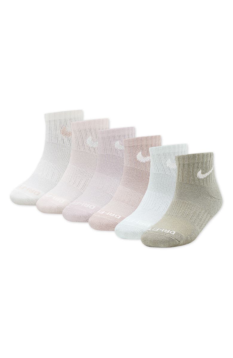 Nike Kids' 6-Pack Performance Quarter Socks, Main, color, Sail