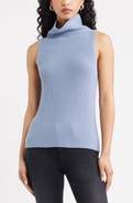 Open Edit Sleeveless Funnel Neck Sweater