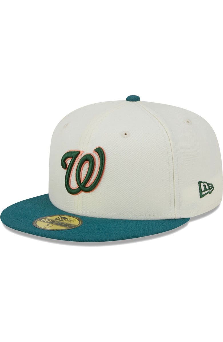 New Era Men's New Era Cream Washington Nationals Chrome Evergreen 59FIFTY Fitted Hat, Alternate, color, 