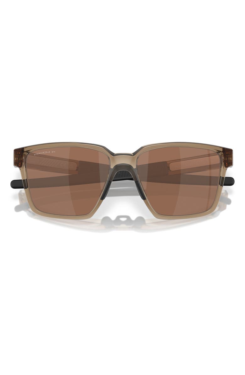 Oakley 57mm Polarized Rectangular Sunglasses, Alternate, color, Brown