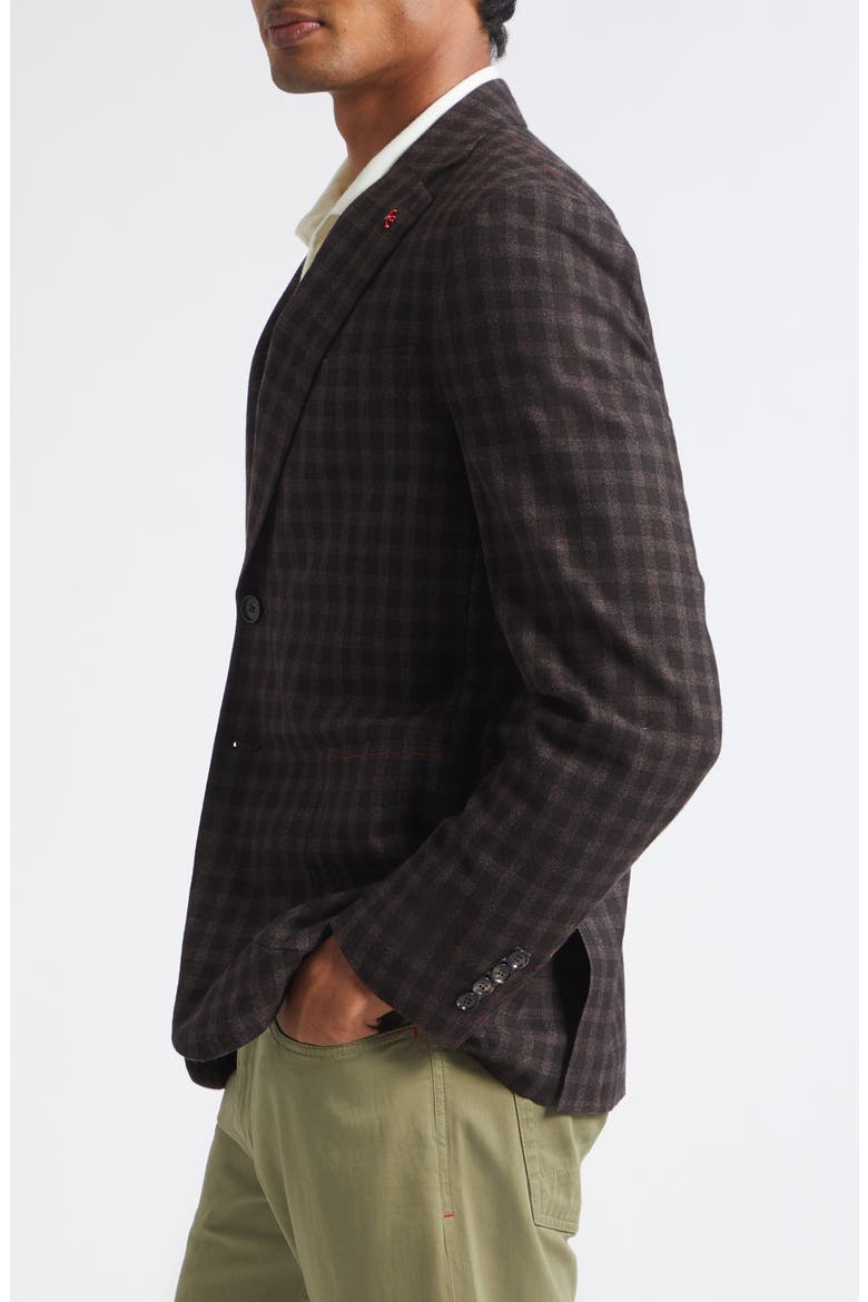 Check Wool & Cashmere Sport Coat, Alternate, color, DARK BROWN 450