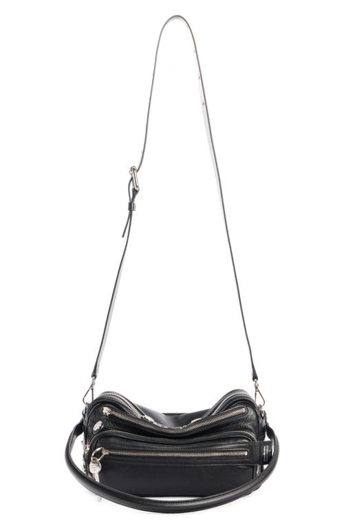 Acne Studios Small Camero Leather Shoulder Bag In Black