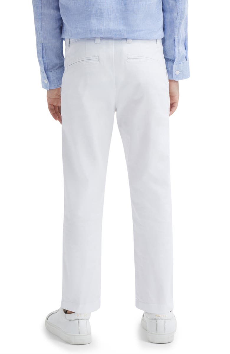 Reiss Kids' Pitch Stretch Cotton Pants, Alternate, color, White