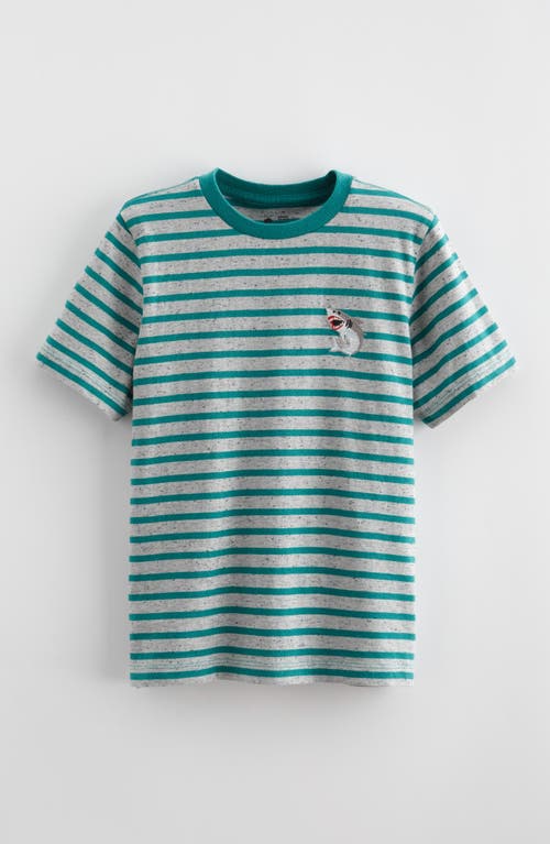 Tucker + Tate Kids' Stripe Embroidered T-shirt In Teal Bayou Cody Stripe