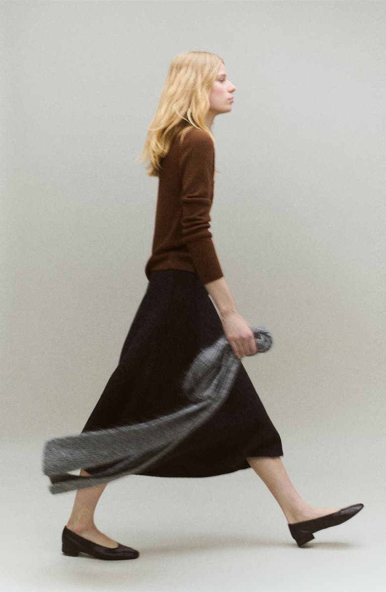 MANGO Asymmetric Neck Sweater, Alternate, color, Caramel