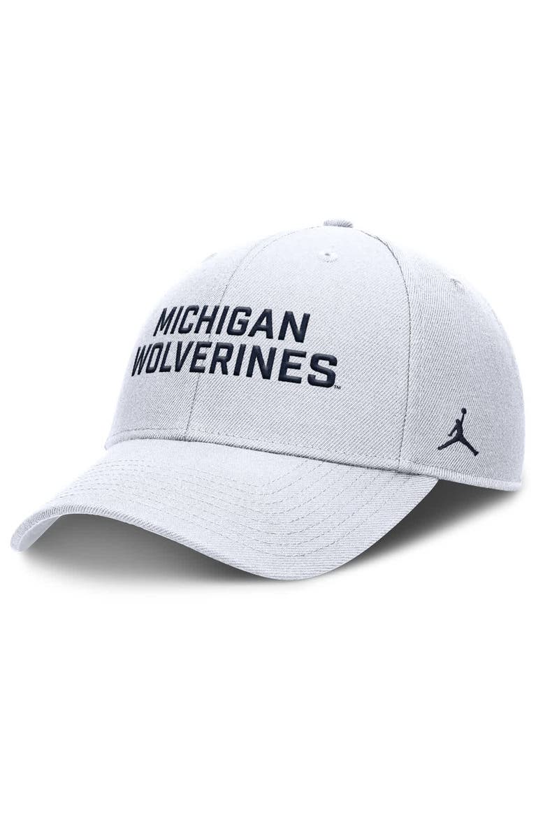 Men's Nike  White Michigan Wolverines Rise Practice Adjustable Hat, Main, color, White