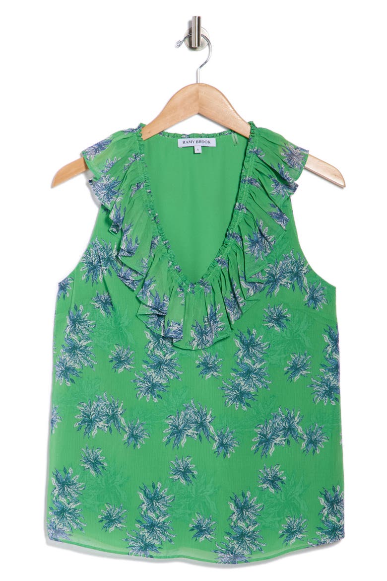 Sibyl Fern Ruffle Top, Alternate, color, BRIGHT FERN COMBO