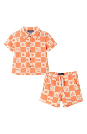 Andy & Evan Button-up Shirt & Shorts Set
