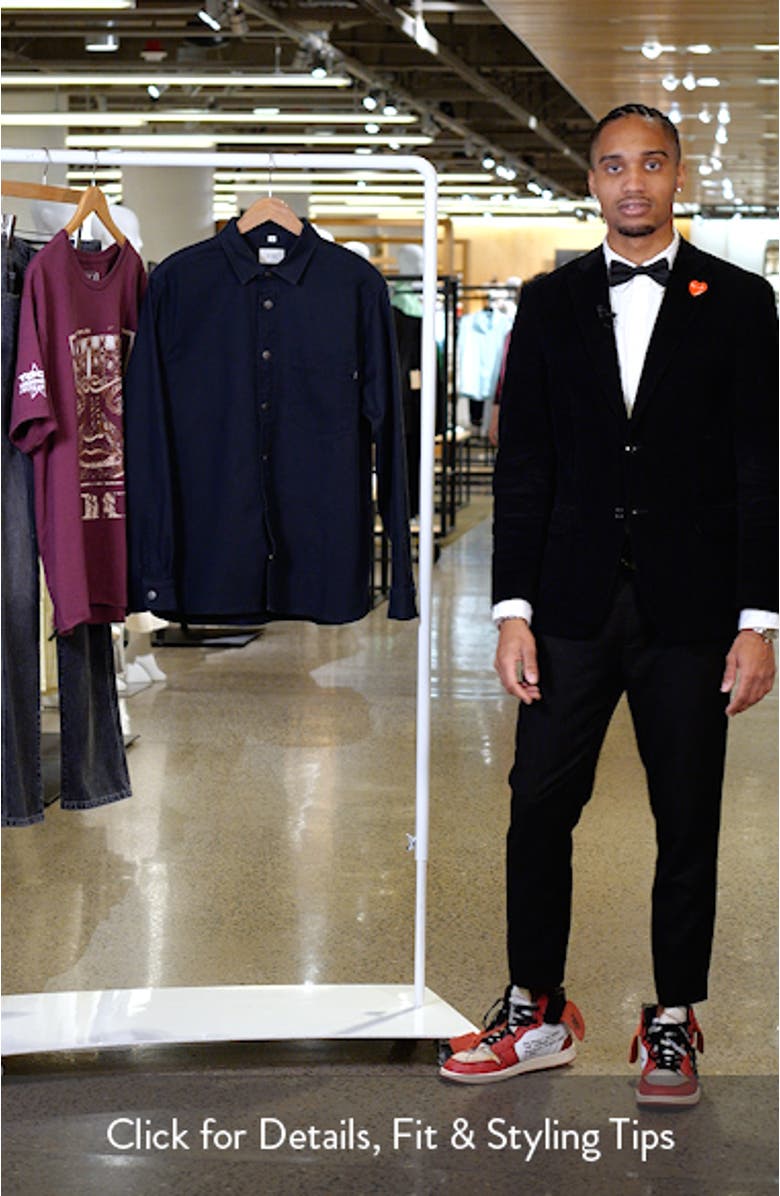 Dominick Stretch Cotton & Viscose Snap-Up Overshirt, sales video thumbnail