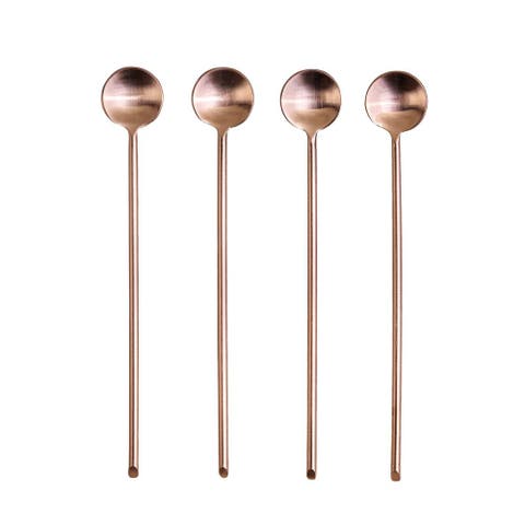 Thin Rose Long Spoon - Set of 4